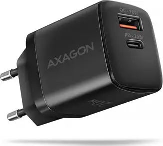 AXAGON ACU-PQ20 zidni punjač 1 x QC 4+ i 1 x Type C, 20W, crni