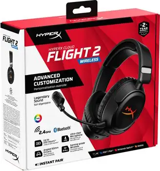 HP HyperX Cloud Flight 2 - Wireless Gaming Headset Black , B5VC4AA