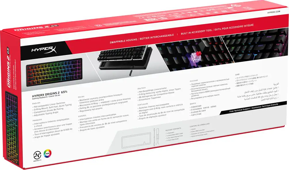 HP HyperX Origins 2 65 - Gaming Keyboard , B4QS3AA - Slika 2