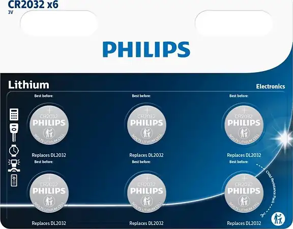 Philips baterija CR2032P6, 3V, 6 komada