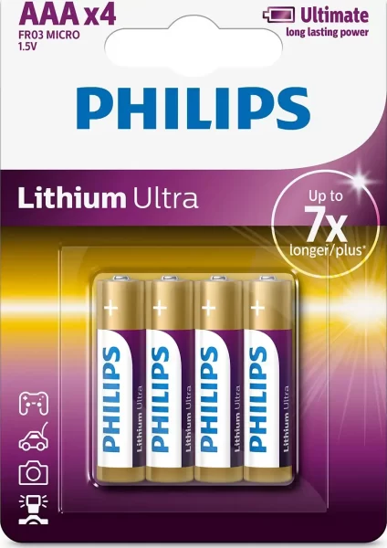 Philips Lithium ultra baterije AAA, 4 komada