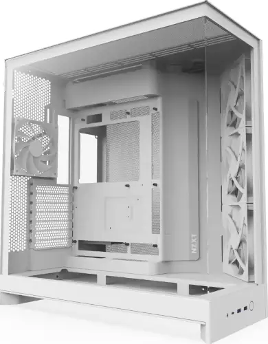 NZXT H9 Flow 2025, bijelo bez napajanja, ATX