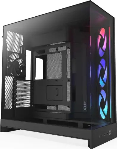 NZXT H9 Flow RGB 2025, crno bez napajanja, ATX
