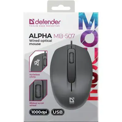 Miš Defender Alpha MB-507, optički žičani, crni 52507 - Slika 2