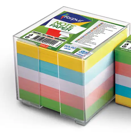 Papir za kocku 8,5x8,5x8cm 800 listova boja u PVC kocki FORPUS