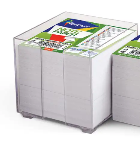 Papir za kocku 8,5x8,5x8cm 800 listova bijela u PVC kocki FORPUS