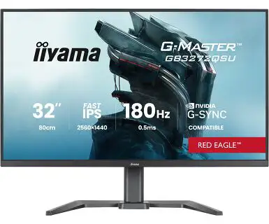IIYAMA 32" GB3272QSU-B1 QHD (2560×1440) IPS 16:9, 180Hz, 400 cd/m2, 1000:1, 0.5ms, 2×HDMI/DP, 4×USB, HAS, zvučnici