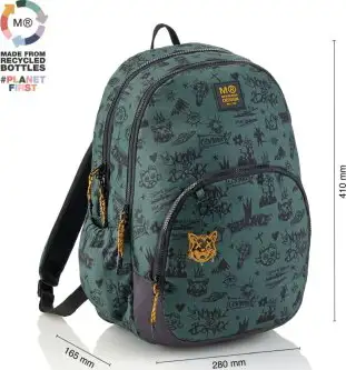 Ruksak školski Miquelrius 3 odjeljka Not Boring zeleni 27L MR19800 - Slika 3