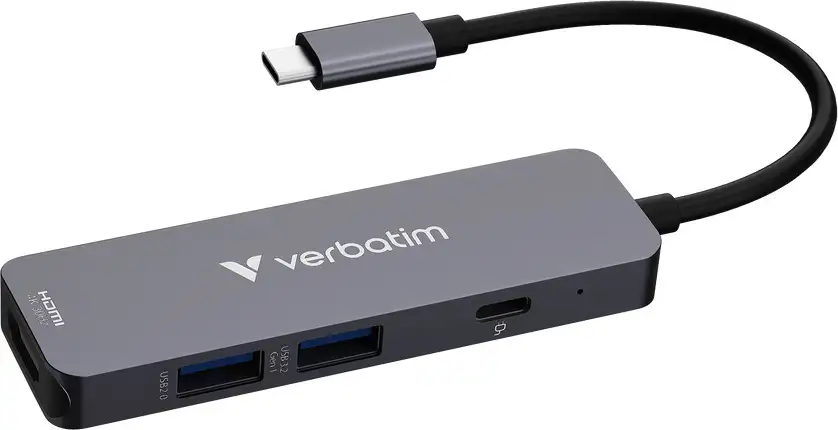 Verbatim USB-C Essentials Multiport Hub 4 priključaka: HDMI, USB-C PD, USB-A 3.2 Gen 1, USB-A