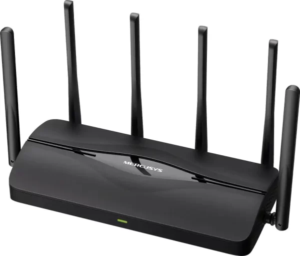Mercusys BE3600 bežični usmjerivač (Duali-Band Wi-Fi 7 Router) 688Mbps/5760Mbps (2.4GHz/5GHz), 802.11be/ax/ac/a/b/g/n, 3×G-LAN, 1×G-WAN, 6x fiksne omni-direkcione antene
