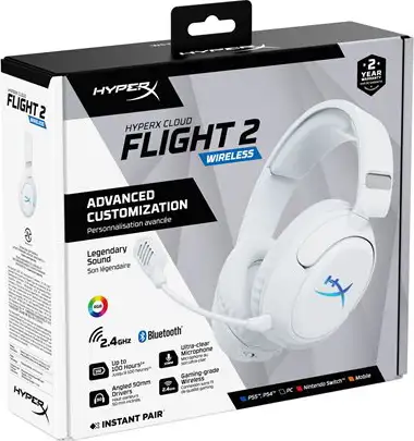 HP HyperX Cloud Flight 2 - Wireless Gaming Headset White