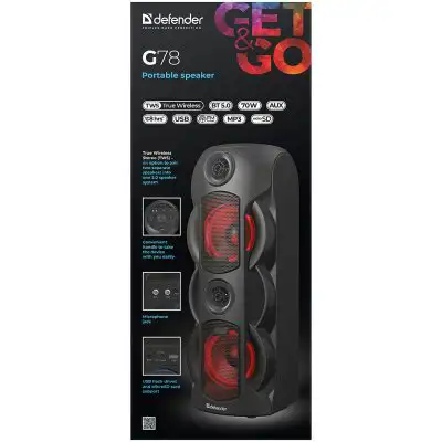 Prijenosni zvučnik Defender G78, BT/FM/USB/microSD, RMS 70W 65178