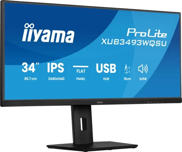 XUB3493WQSU-B6 34'' IPS Ultra wide flat screen with PIP, PBP and height adjustable stand