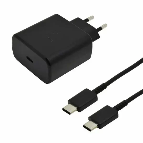 KUĆNI PUNJAČ ORIGINAL ZA SAMSUNG TA845EBE TIP C PD 45W + TIP C NA C CRNI BULK.