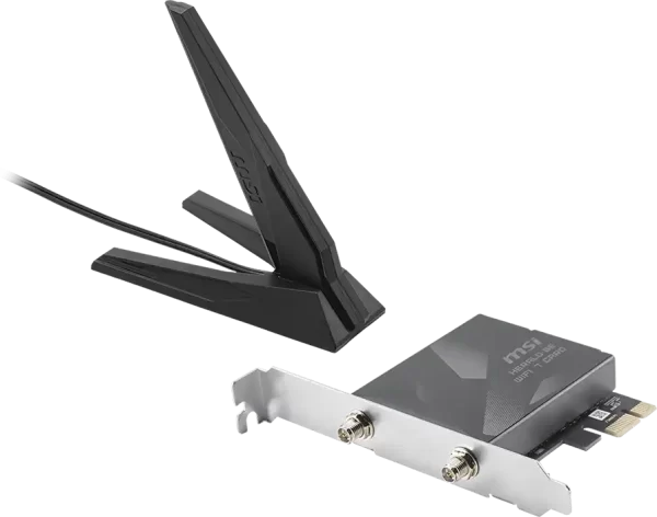MSI HERALD BE9400 WiFi 7 PCIe Card, 2.4GHz, 5GHz, 6GHz, BT 5.4, WPA-PSK, WPA2-PSK / Enterprise, WPA3-Personal / Enterprise, 2x High-Gain Tri-Band Antennas