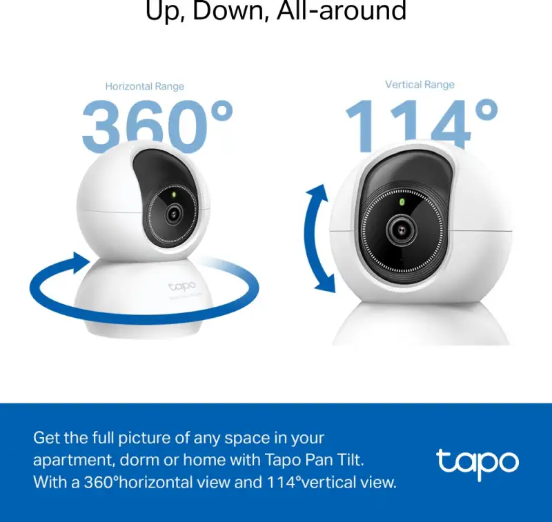 TP-Link Tapo C230 AI kamera 3K 5MP, H.264, 360°/114° Pan/Tilt, Advanced Night Vision, microSD, dvosmjerni audio, AI detekcija pokreta, Wi-Fi, Tapo app - Slika 9