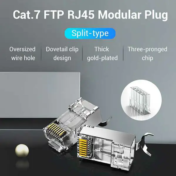 MODUL CAT.7 FTP RJ45 50 kom VENTION IDER0-50 PROZIRNI