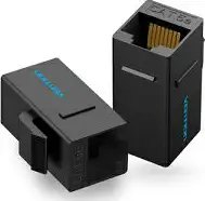 MODUL KEYSTONE CAT.5e RJ45 ŽENSKI NA RJ45 ŽENSKI 5 kom VENTION VDD-B10-B CRNI