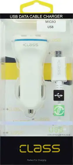 AUTO PUNJAČ +CLASS 3.1 A + USB KABEL MICRO BIJELI - Slika 2
