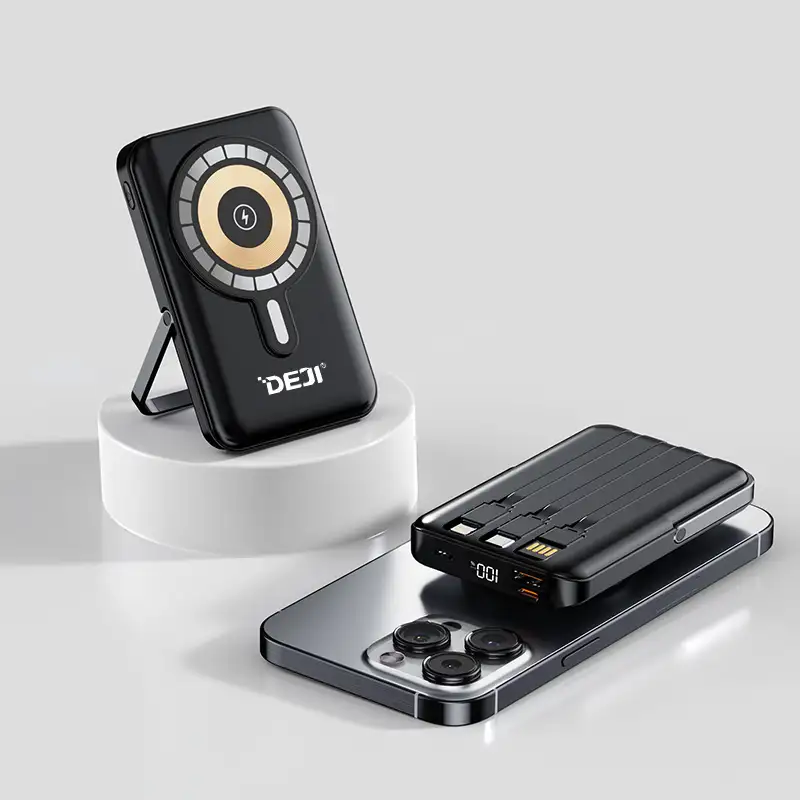 PRENOSIVA BAT POWER BANK DEJI DJ-B275 MAGNET BEŽIČNA 10000mAh LIGHTN+USB+C CRNA