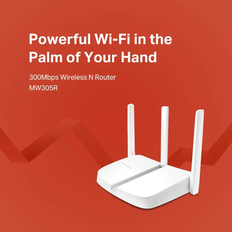 Mercusys MW305R bežični N usmjerivač (Router) 300Mbps (2.4GHz), 802.11n/g/b, 1×WAN, 3×LAN, 3×fiksna antena - Slika 3
