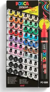 Marker Uni pc-5br brush Posca razne boje 60 kom u displeju 60/1 345157000