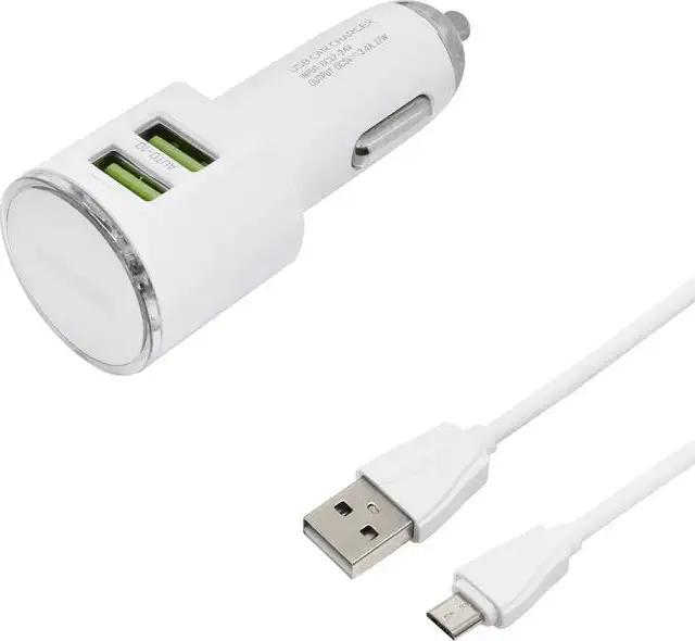 AUTO PUNJAČ 2U1 LDNIO DL-C29 BRZI 2*USB 3,4A + MICRO USB BIJELI