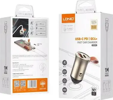 AUTO PUNJAČ 2 U 1 LDNIO C509Q BRZI QC4+ I PD 30 W + KABEL TIP C NA LIGHTNIG - Slika 2
