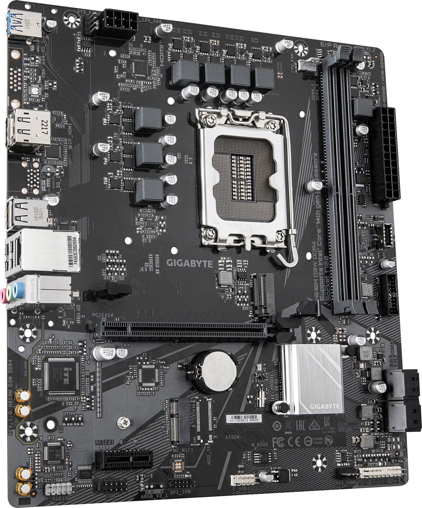 Gigabyte MB H610M D3W, S.1700, 2xDDR5/5600, PCIe 4.0, G-LAN, DP/HDMI, mATX - Slika 3