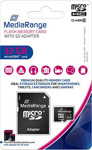 MediaRange MICRO SDHC MEMORIJSKA KARTICA, SD Adapter, klasa 10, 32GB , MR959