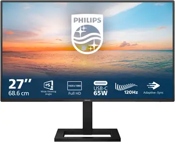 Philips 27" 27E1N1300AE/00 FHD (1920x1080) IPS, 120Hz, 4ms, 300 cd/m2, 1500:1, HDMI/USB-C (DP Alt), 2×USB-A, HAS, zvučnici
