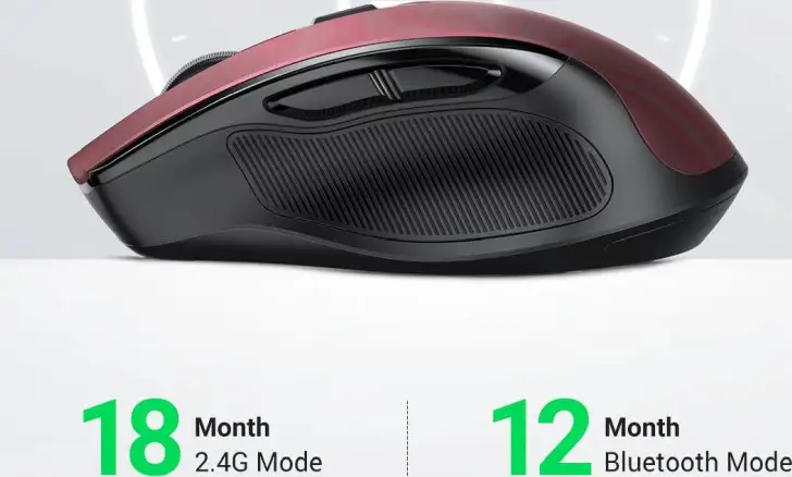 UGREEN MU006 bežični ergonomski miš, bluetooth, 4000 DPI, USB, crveni - Slika 2