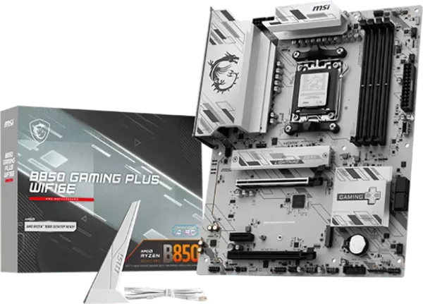 MSI B850 GAMING PLUS WIFI6E Motherboard, ATX - Supports AMD Ryzen 9000/8000 / 7000 Processors, AM5 - DDR5 Memory Boost 8200+ MT/s (OC), PCIe 4.0 x16, M.2 Gen5, Wi-Fi 6E, 2.5G LAN