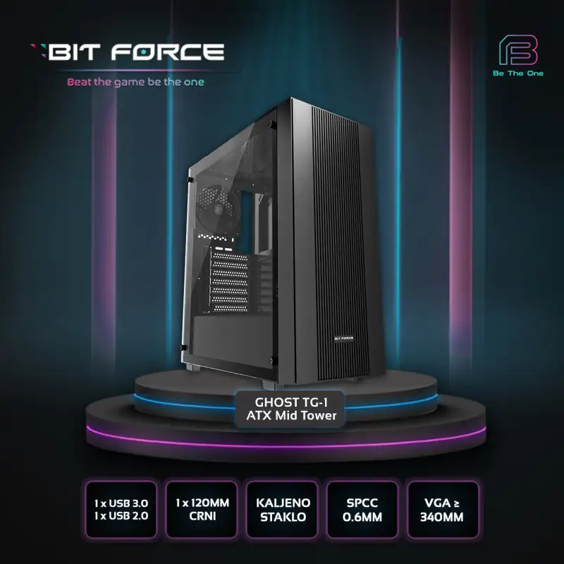 Cratos Pro v1 PC - Intel i5-14400, 16GB DDR5, 1TB SSD, Intel UHD, Windows 11 Professional + tipkovnica/miš