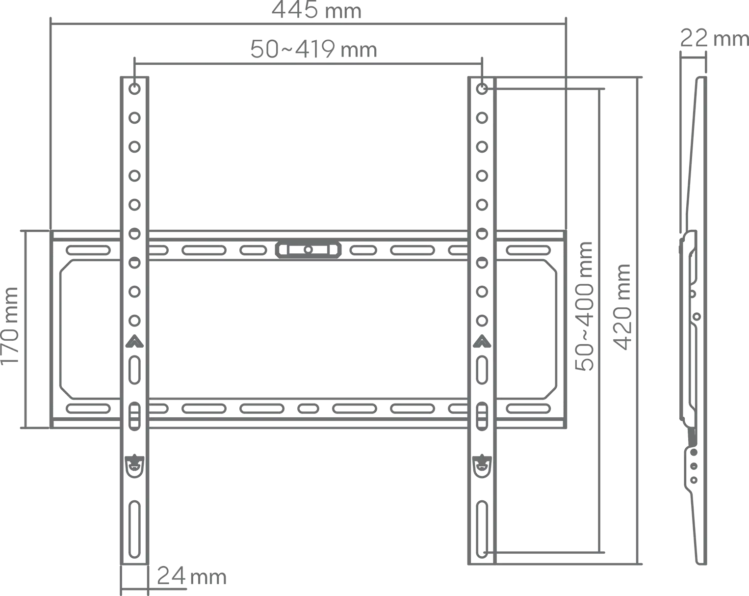ZIDNI STALAK SBOX Budget BL-3744F - Slika 2
