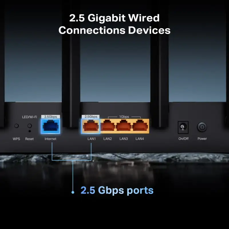 TP-Link BE6500 Wi-Fi 7 usmjerivač (Dual-Band Router Wi-Fi 7), 688Mbps/5764Mbps (2.4GHz/5GHz) MU-MIMO, 1×2.5 Gbps WAN , 1×2.5 Gbps LAN, 3×1 Gbps LAN, Tether App - Slika 8