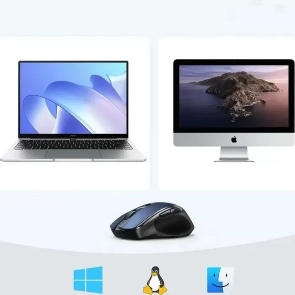 UGREEN MU006 bežični ergonomski miš, bluetooth, 4000 DPI, USB, plavo crni