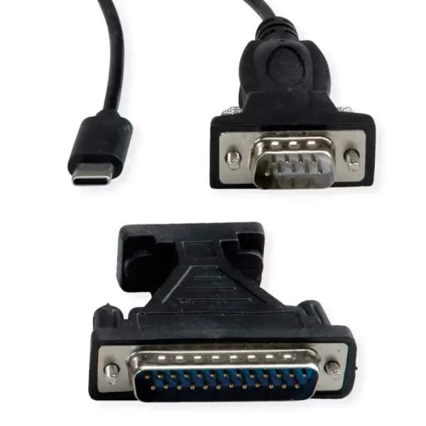 Roline VALUE pretvarač USB-C na Serial RS232, crni, 1.8m