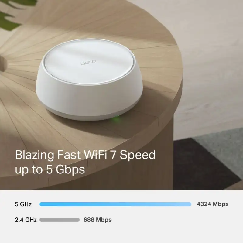 TP-Link BE3600 Tri-Band Whole Home Mesh WiFi 7, 688Mbps/4324 Mbps (2.4GHz/5GHz) 2×2.5 Gbps port, Deco App, 1-pack - Slika 2