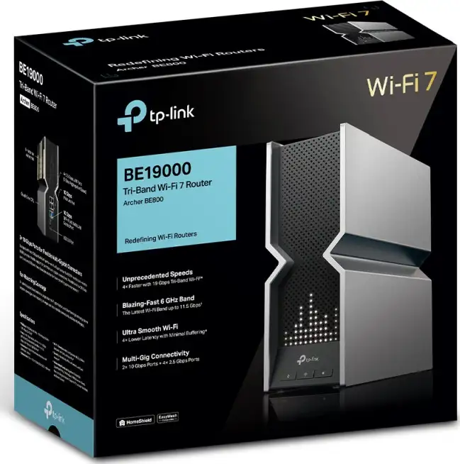 TP-Link BE1900 bežični usmjerivač (Tri-Band Router Wi-Fi 7), 1376Mbps/5760Mbps/11520Mbps (2.4GHz/5GHz/6GHz), 4×4 MU-MIMO, 802.11be, 1×10G WLAN , 4×2.5G LAN, 1×10G SFP+/RJ4, USB3.0, 8×antene - Slika 6
