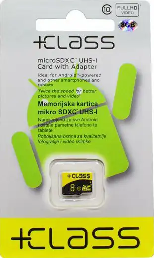 MEMORIJSKA KARTICA +CLASS MIKRO SD 8GB KLASA 10 HC