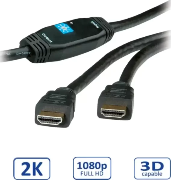 Roline HDMI kabel, HDMI M - HDMI M, 30m, sa pojačanjem