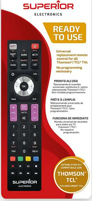 SUPERIOR UNIVERZALNI DALJINSKI UPRAVLJAČ ZA THOMSON/ TCL SMART TV