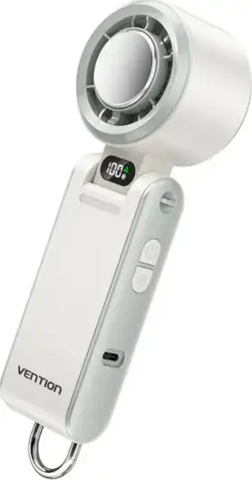 Vention USB 5V Speed (1-100) Adjustable Handheld Foldable High-Speed Cooling Fan White LED Display Type, PBCW0