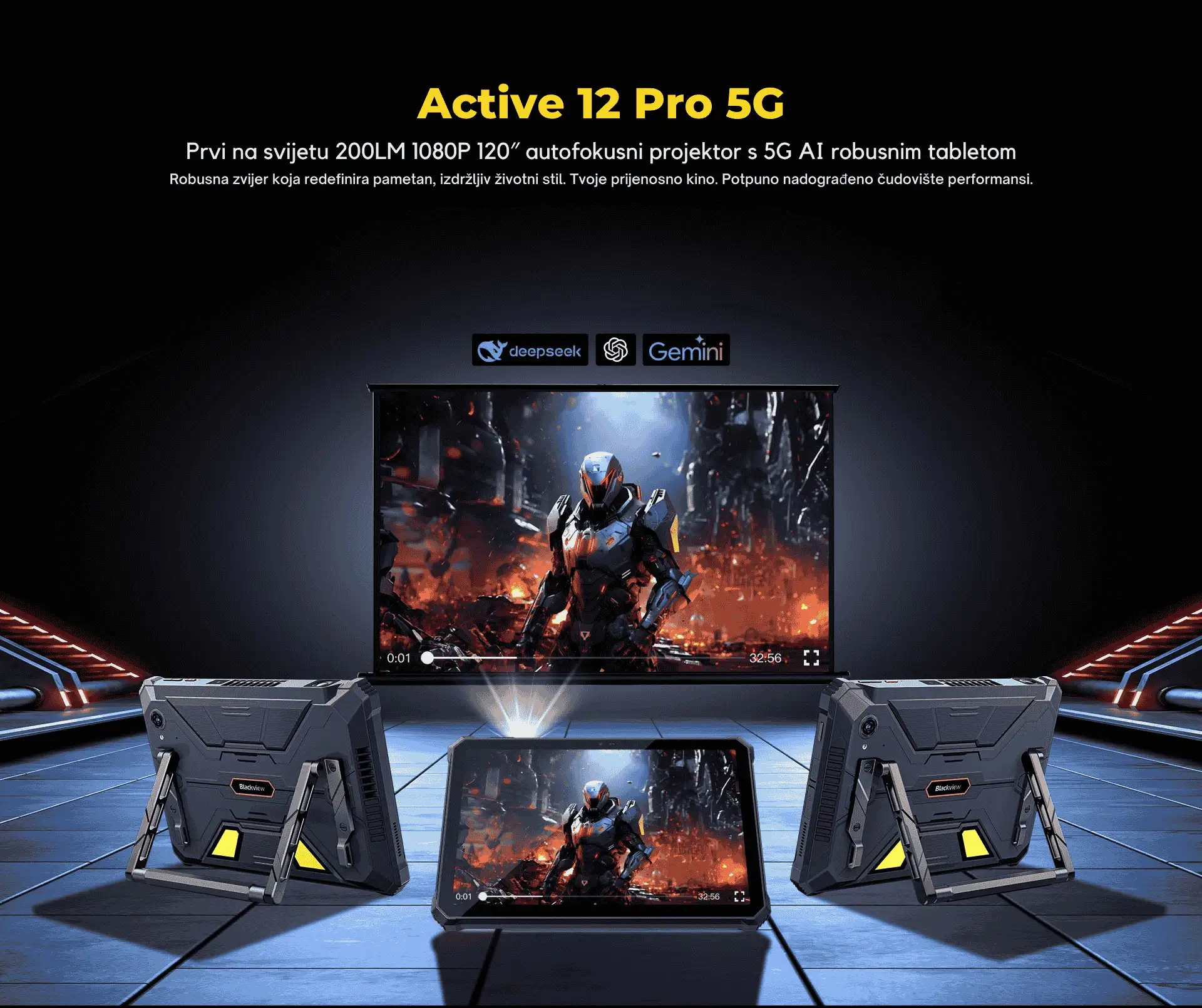 BLACKVIEW Tab Active 12 Pro 5G 12/256 GB, 11" FHD+ (1920x1200) IPS, 50MP/108MP, WiFi, DokeOS P 4.2, IP68/IP69K, stylus olovka, bez adaptera, crni - Slika 2