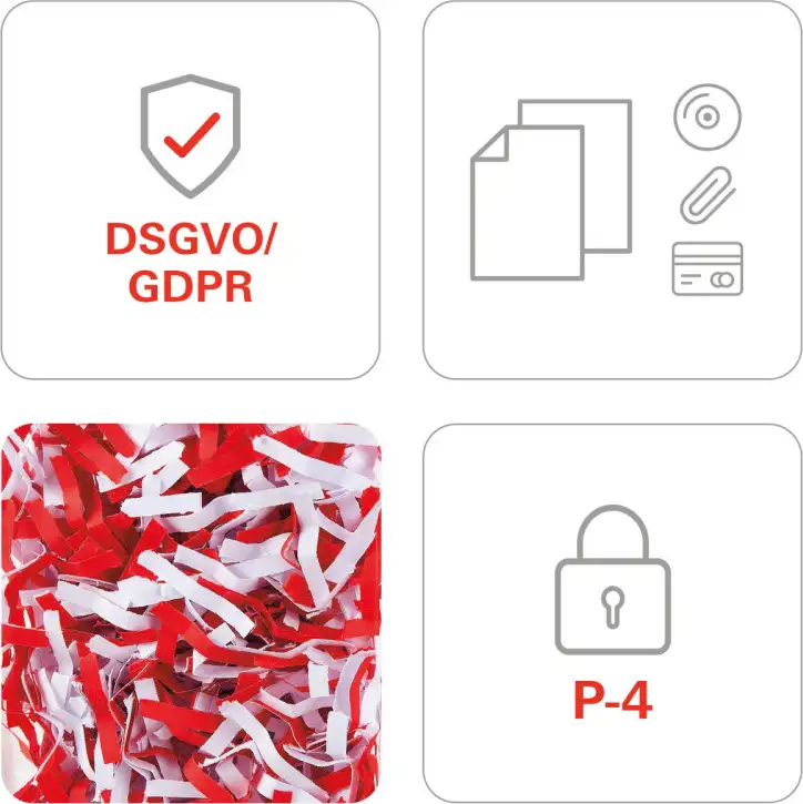 HSM securio B24 uništavač dokumenata + CD medija, trakasti + poprečni rez, 4.5×30mm, razina sigurnosti E-3/F-1/O-3/P-4/T-4, kapacitet 35l - Slika 2