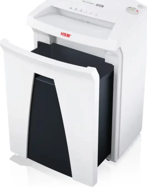 HSM securio B24 uništavač dokumenata + CD medija, trakasti + poprečni rez, 4.5×30mm, razina sigurnosti E-3/F-1/O-3/P-4/T-4, kapacitet 35l