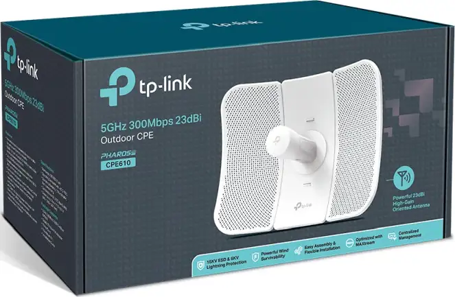 TP-Link bežična pristupna točka vanjska (AP) 300Mbps (5.0GHz), 802.11a/n, podrška za Pasive PoE, 1×LAN, IP65, Pharos MAXtream, 29dBi usmjeriva antena - Slika 4