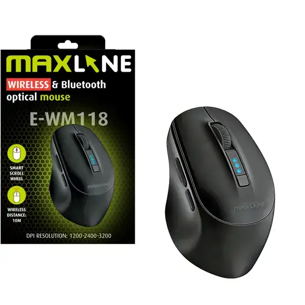 MAXLINE BEŽIČNI MIŠ E-WM118 Crni