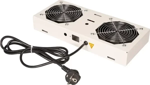 Roline 19" krovni ventilacijski modul s 2 ventilatora za zidne ormare, sivi